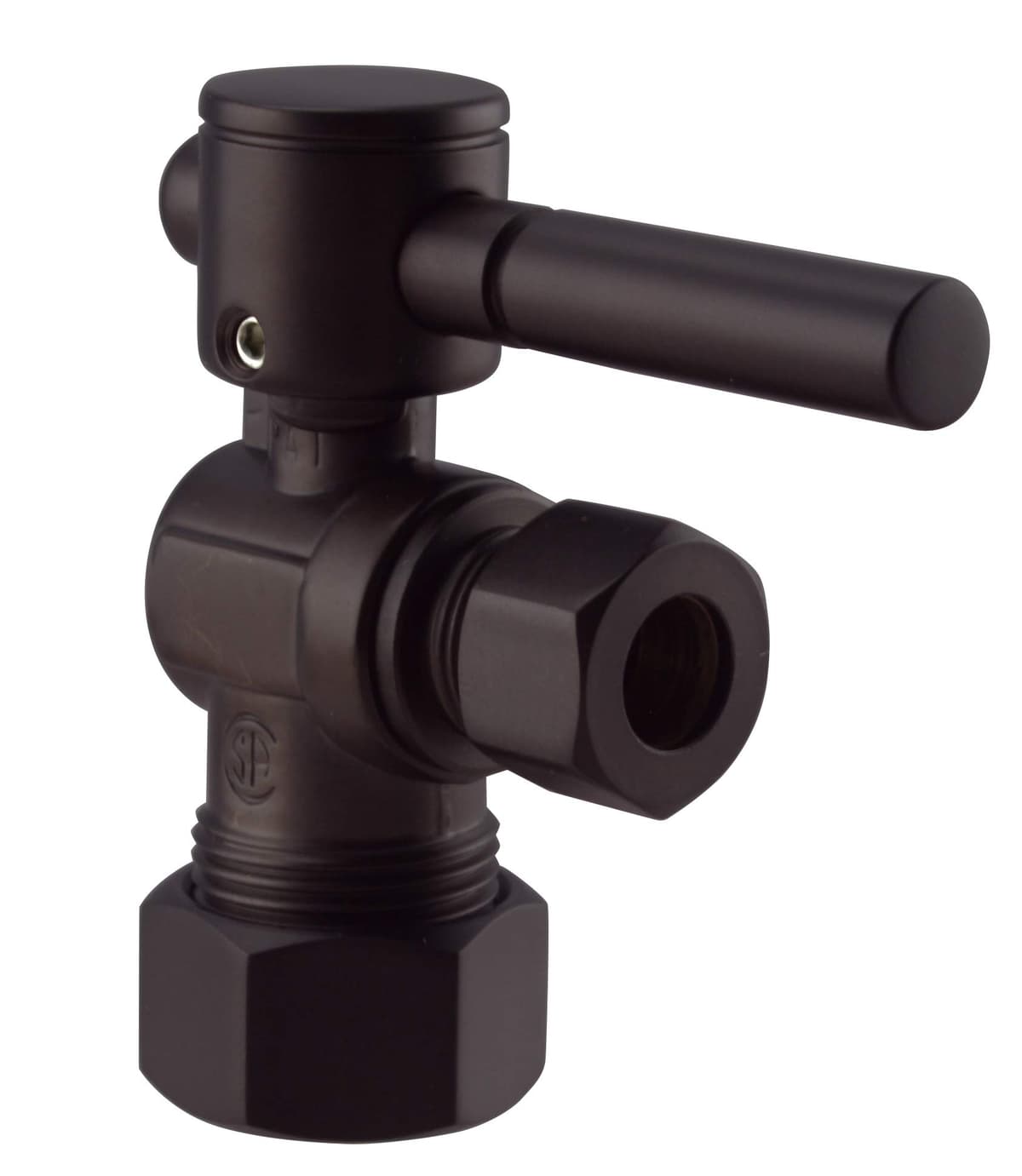 Westbrass D105BL-100-12 Válvula shut off angular 1/4-turn con manija palanca, 5/8" OD x 3/8" OD, Oil Rubbed Bronze (100-Pack)