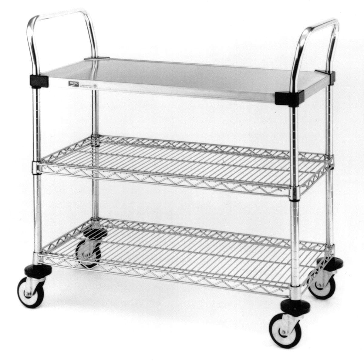 Metro MW401 Carro Utilitario 3 Niveles Acero Inoxidable NSF 375 lb