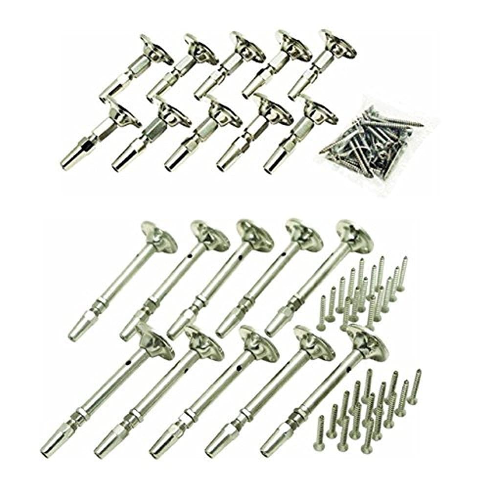 Atlantis RailEasy Kit: Tensores Swivel End y Turnbuckle para Barandal de Cable (10 Pack cada uno) C0981-1004-S104