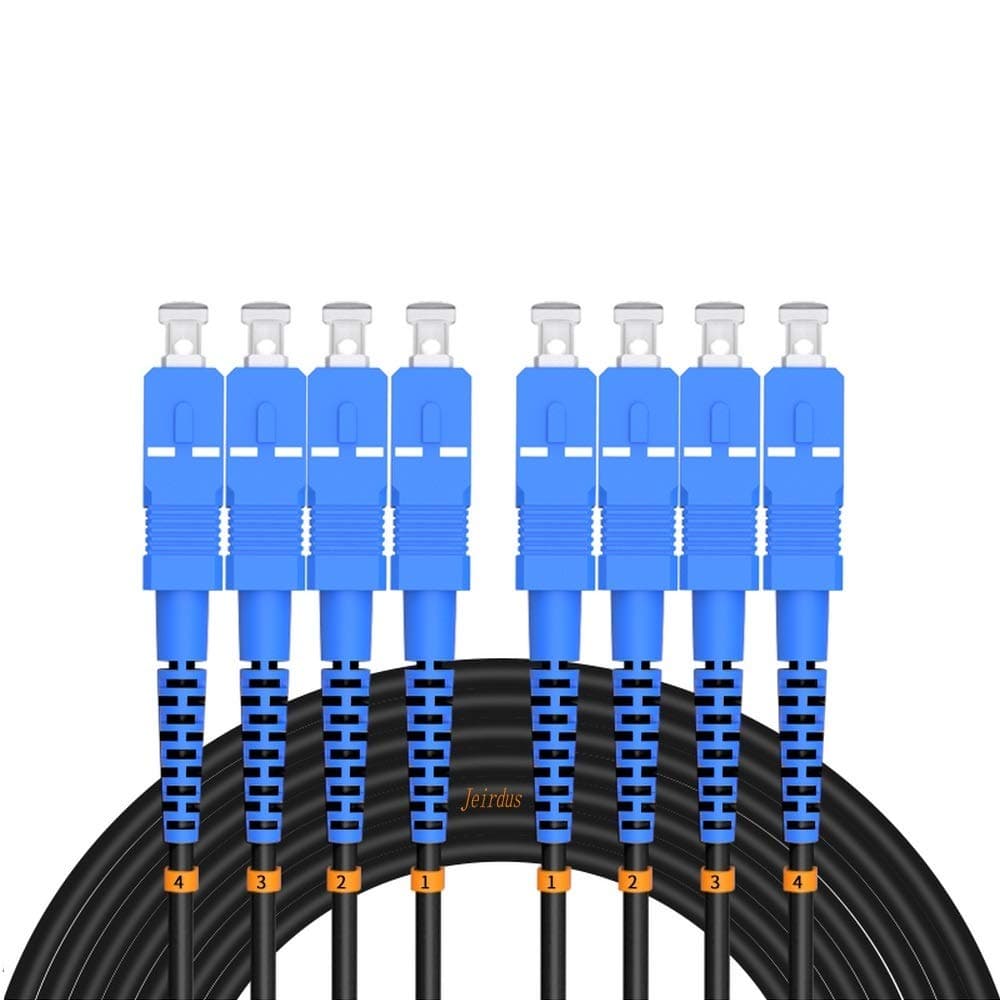 Jeirdus Cable óptico monomodo SC a SC blindado exterior 4 fibras 9/125 - 300 metros (984 pies) FBM-OASCSC4S300
