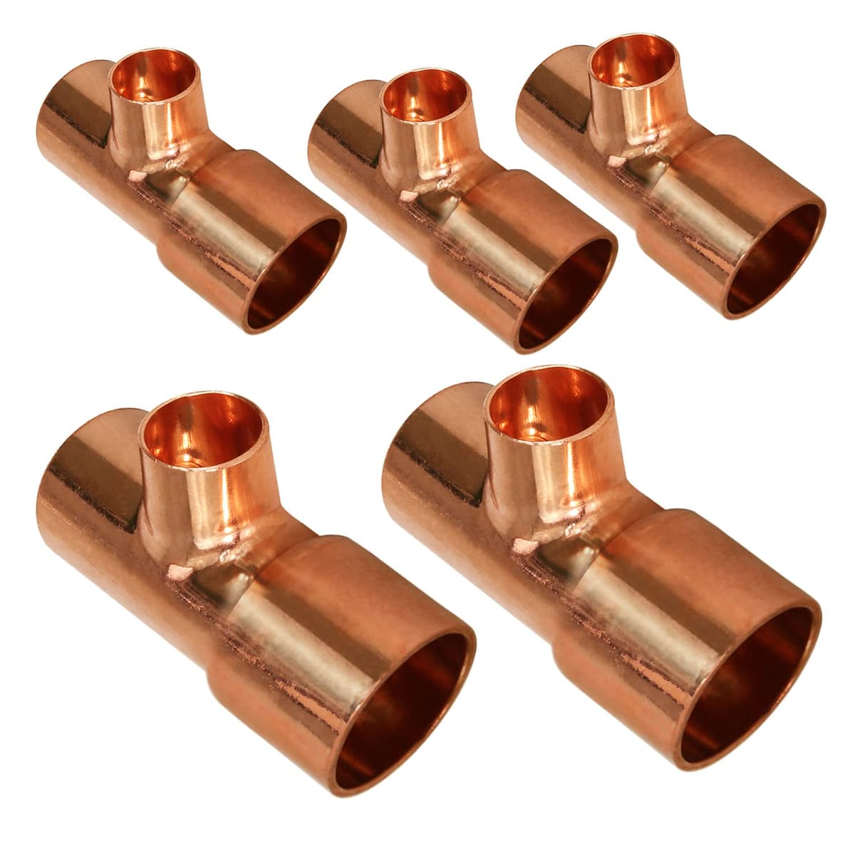 Supply Giant DDSU1540-5 Pack de 5 Tee reductor cobre con extremos para soldar, 2-1/2 x 2 x 1-1/4