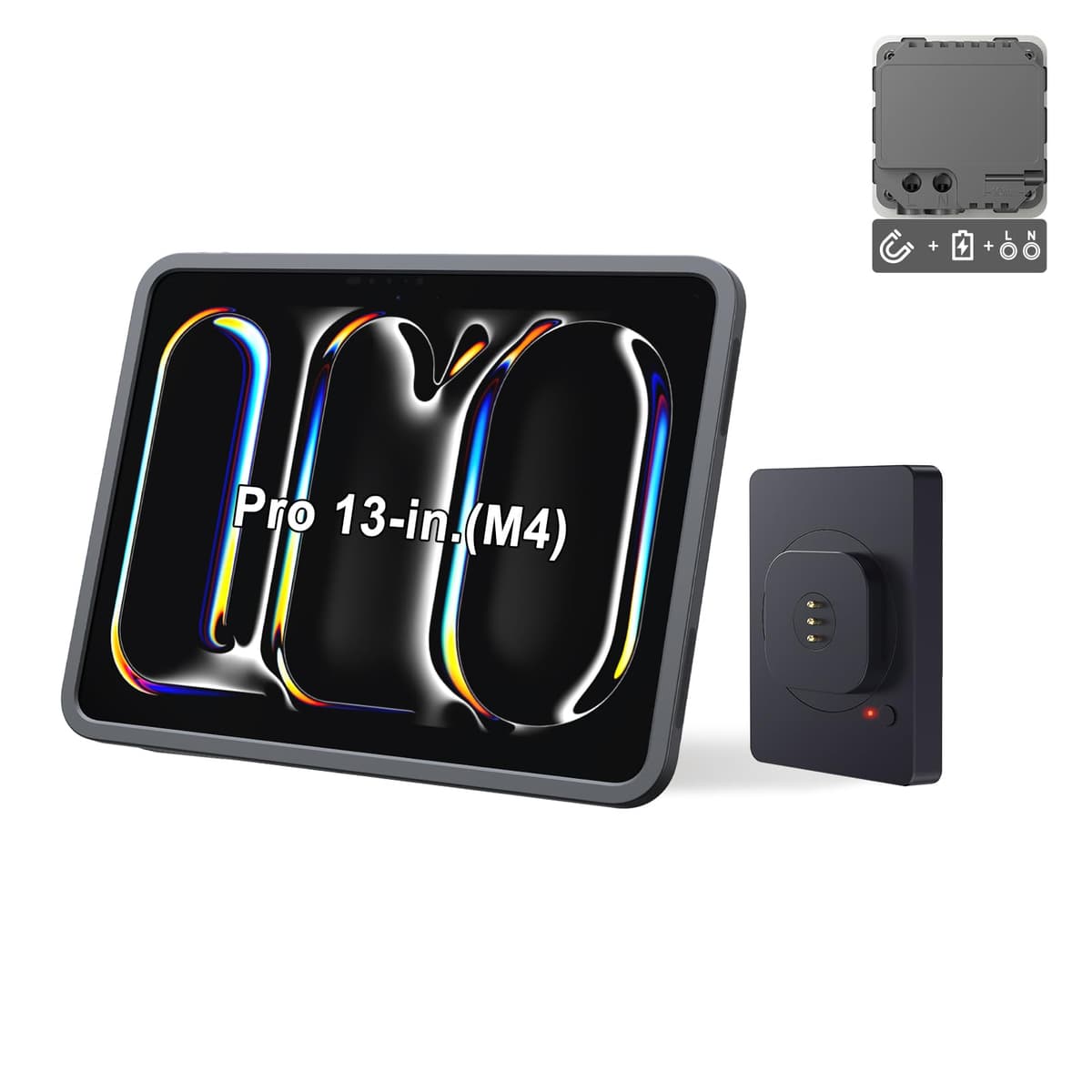 Soporte de Pared Magnético EMONITA con Estuche de Carga A13 para iPad Pro 13 pulgadas (M4). Carga Rápida 18W 100-250V AC, Imanes Fuertes, Rotación 360° b5b6bd13-394b-4e42-9353-d642409f1811