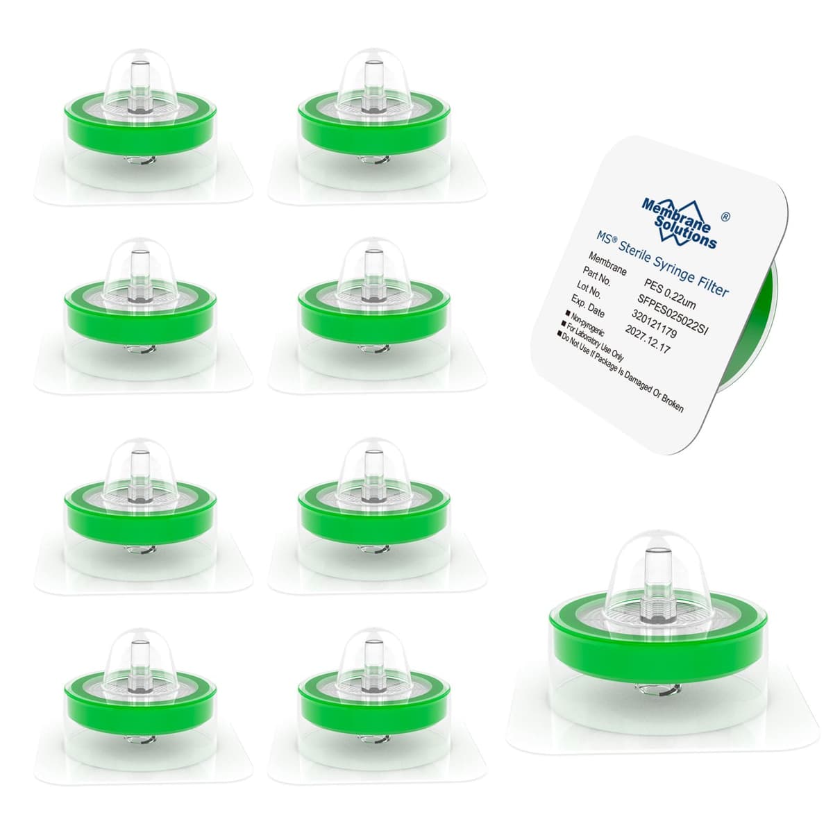 Membrane Solutions Filtro Jeringa PES 33mm 0.22µm Estéril Pack x500 SFPES033022S-500P