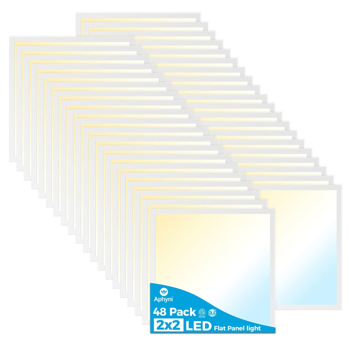 Aphyni Panel LED empotrable 2x2 40W 4400LM seleccionable 3000/4000/5000K, regulable TRIAC 48