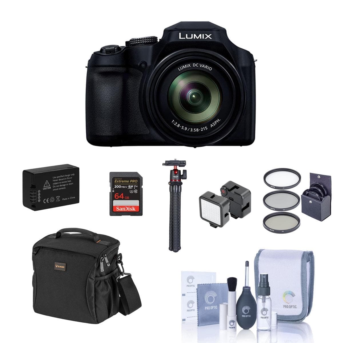 Panasonic LUMIX FZ80D Cámara Point & Shoot 18.1MP con Zoom 60x - Paquete con accesorios DC-FZ80K AK