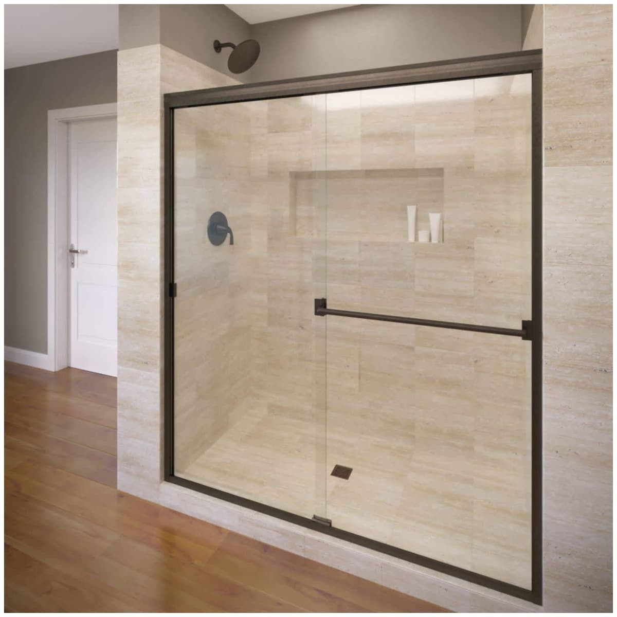 Basco Classic Puerta de Ducha Corrediza 56-60" AquaGlideXP Vidrio Claro - Oil Rubbed Bronze CLCH05A6070XPOR