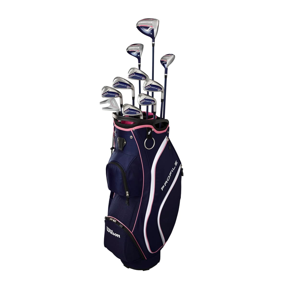 Wilson Profile Complete Women's Golf Set con Bolso para Carro - Derecho, Navy/Rose Gold/Silver WG1R036301+