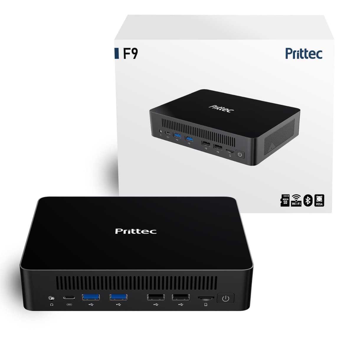 Prittec F9 Mini PC Intel i5-13420H, 16GB DDR4, 512GB M.2, Soporta 8K y Triple Display F9/i5-13420H/16GB/512GB