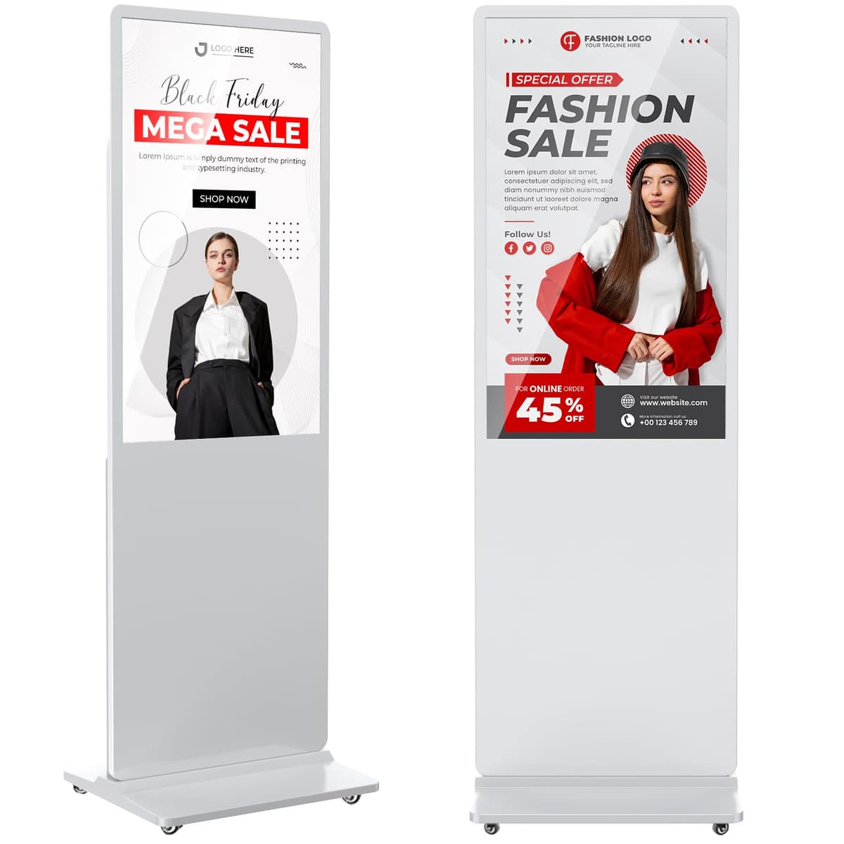 YCKJNB 43 inch Indoor Digital Signage 4K LCD IPS - Kiosco de pie interactivo con Android y reproductor automático FDSALL