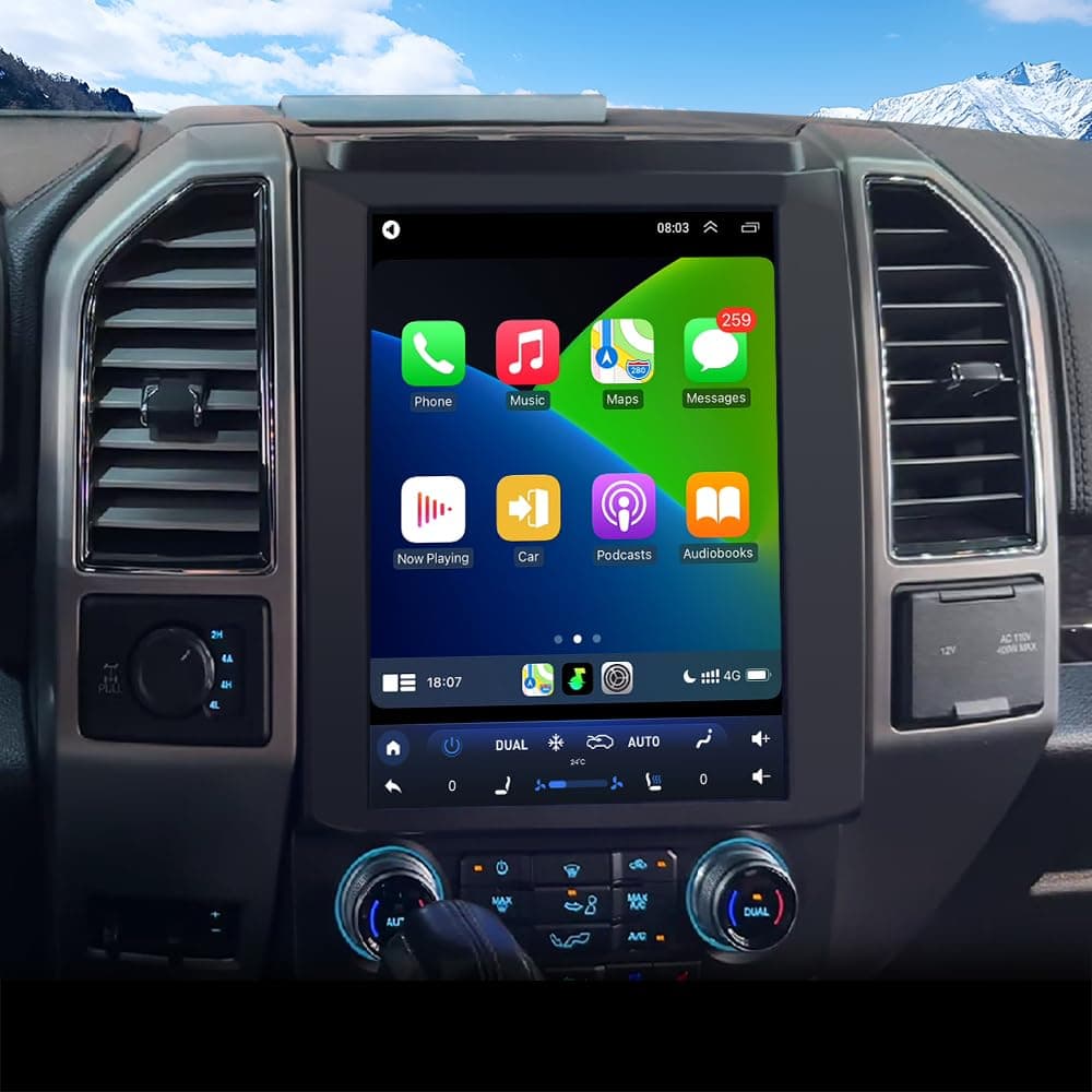 Actualización de radio SEICANE para Ford F-150 2015-2020, pantalla táctil Android de 12.1 pulgadas, compatible con CarPlay, GPS, WiFi, Android Auto, 8 núcleos 4GB RAM + 64GB ROM H7725