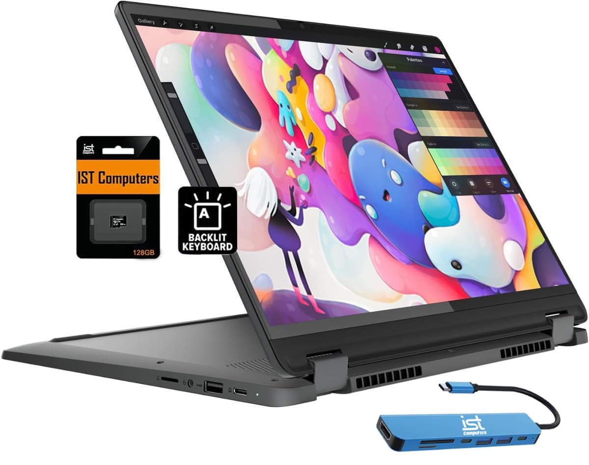 Lenovo IdeaPad Flex 5i Chromebook Plus 14" FHD+ 2 en 1 con pantalla táctil (Intel Core i3-1315U, 8GB RAM, 256GB almacenamiento), para hogar y estudiantes, teclado retroiluminado, cámara FHD, Chrome OS, 2TB de almacenamiento en la nube, gris