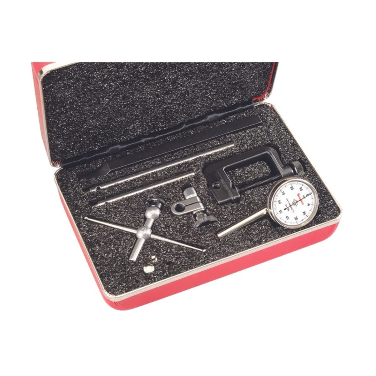 Starrett indicador de prueba 196A6Z con émbolo trasero - 0-100 lectura, .001" graduación, shank 1/4"