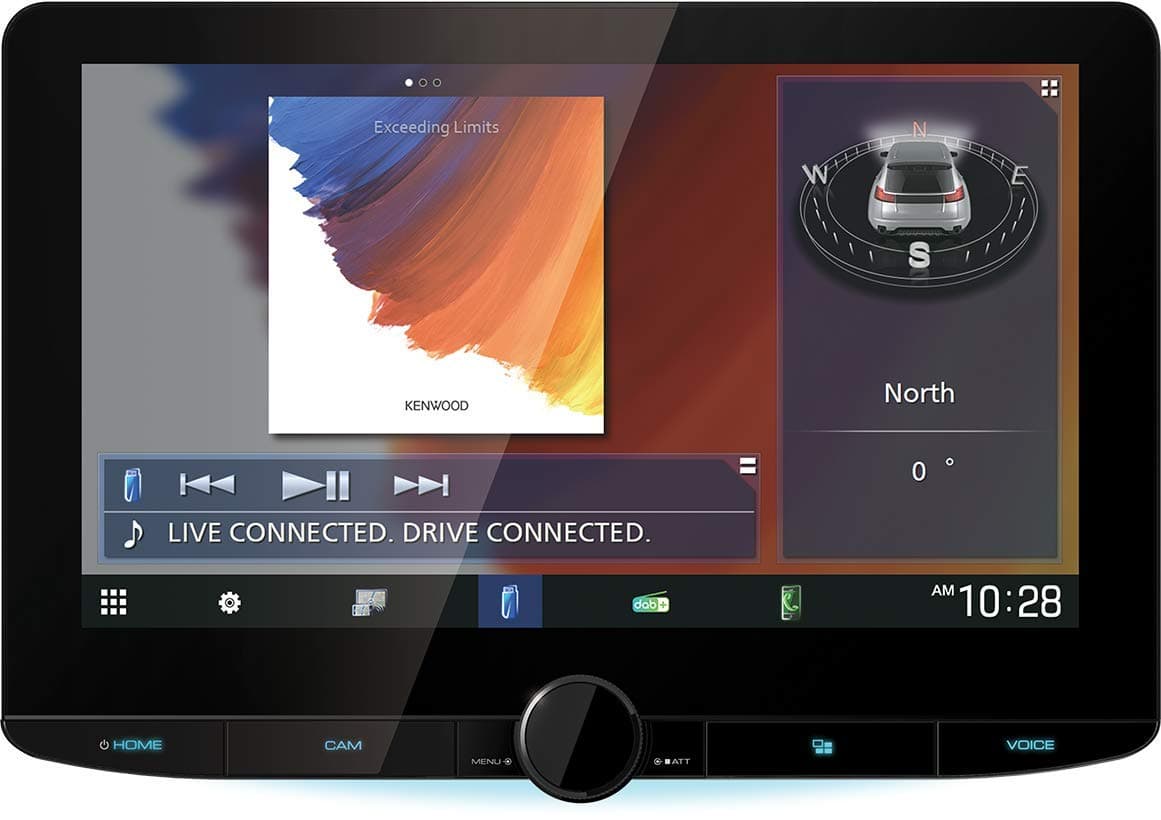 Kenwood DMX9720XDS - Moniceptor de Medios Digitales HD de 10.1 pulgadas con DAB+, CarPlay inalámbrico, Android Auto, Mirroring inalámbrico para Android, WiFi, USB, Audio HI-Res, pantalla táctil capacitiva