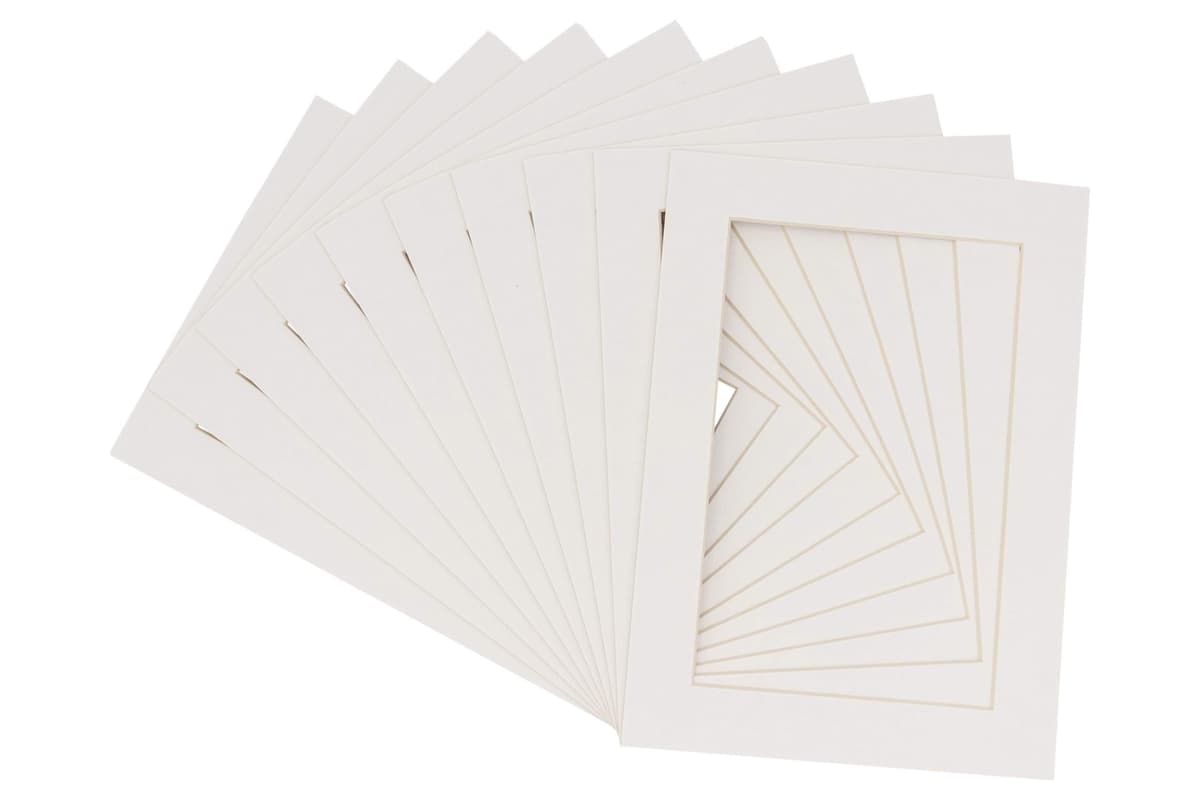 Poster Palooza Pack de 100 paspartús precortados 8x12 para marco 12x16 - Textured White M1736