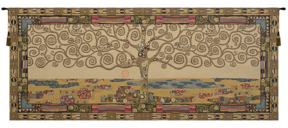 C Charlotte Home Furnishings Inc Tree of Life by Klimt I - Tapiz italiano para pared 36 x 52 pulgadas
