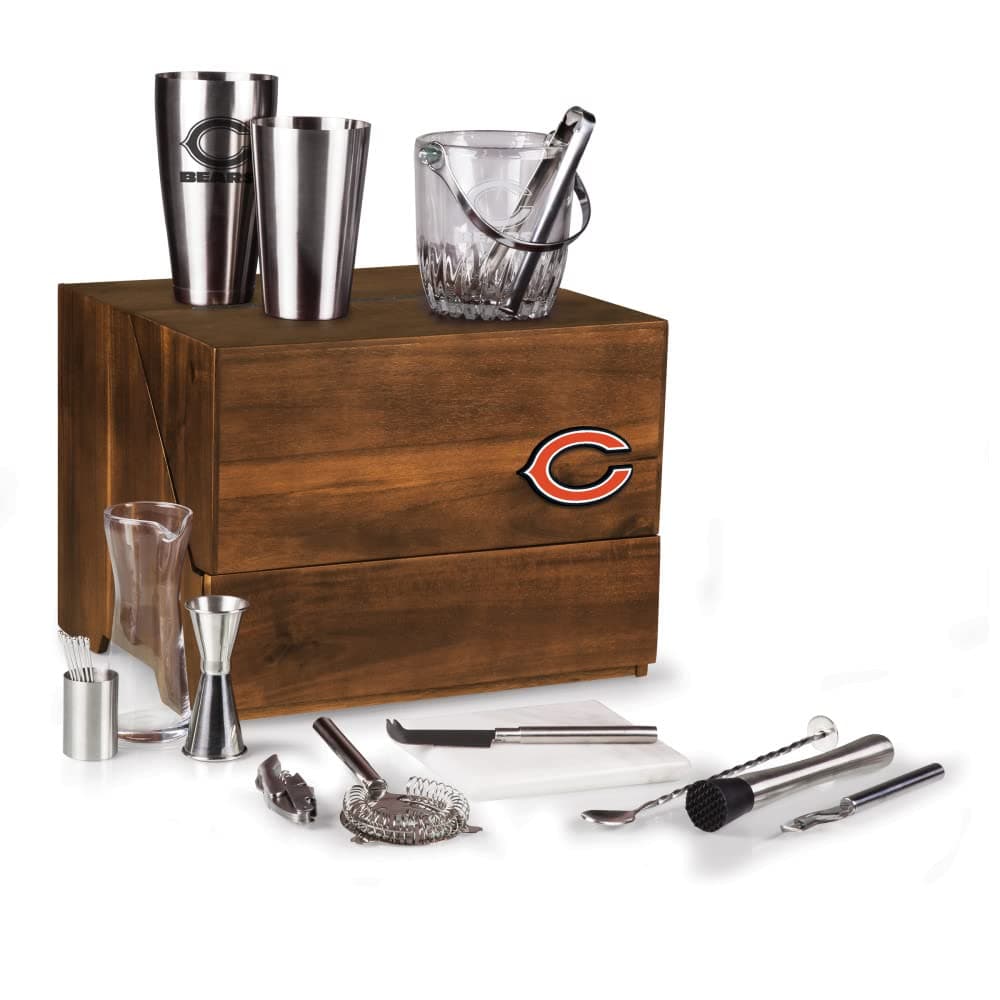 PICNIC TIME Madison Acacia Tabletop Bar Tool Set - Chicago Bears 668-44-508-067-2