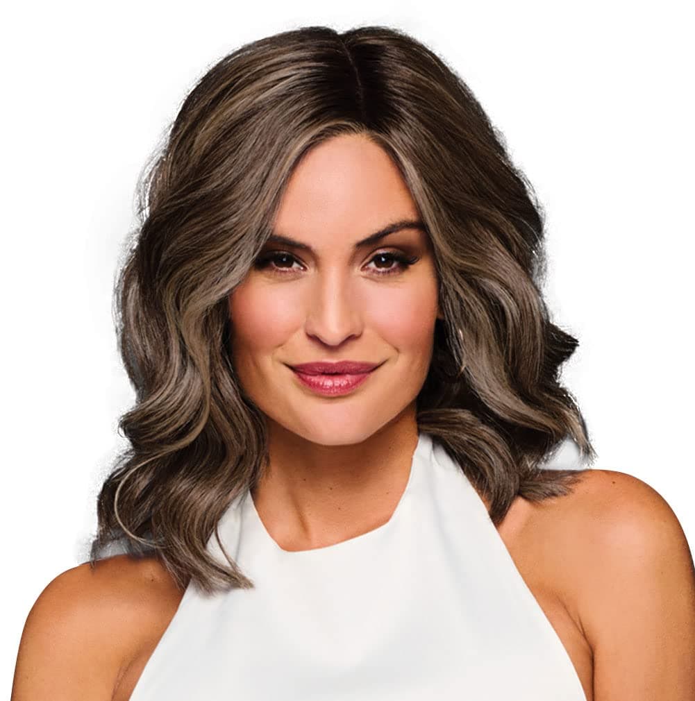 Raquel Welch Bella Vida Peluca con Capas Onduladas, 100% Anudada a Mano, Largo Hombros por Hairuwear, Talla Pequeña-Promedio, RL4/10SS Iced Java