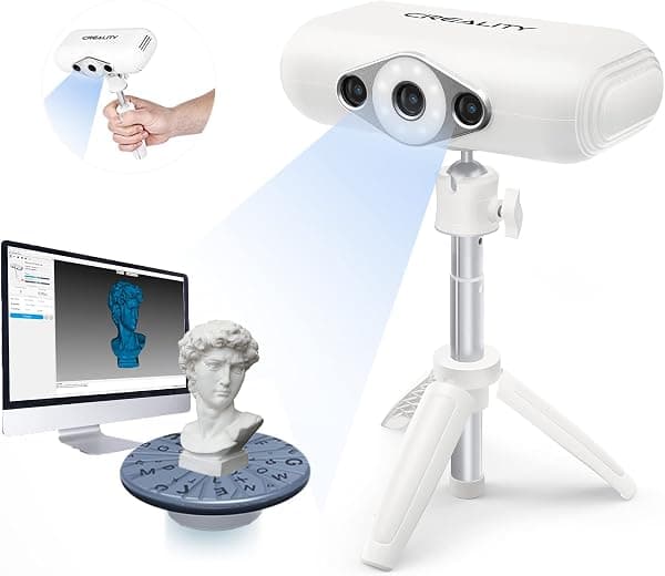 YOOPAI 【Nuevo lanzamiento 2022】Escáner 3D CR Scan Lizard, precisión de hasta 0.002 in, velocidad de escaneo de 10 FPS, soporte de tocadiscos, modos de uso de mano o combinación para impresora 3D, cuerpo, escaneo de objetos negros