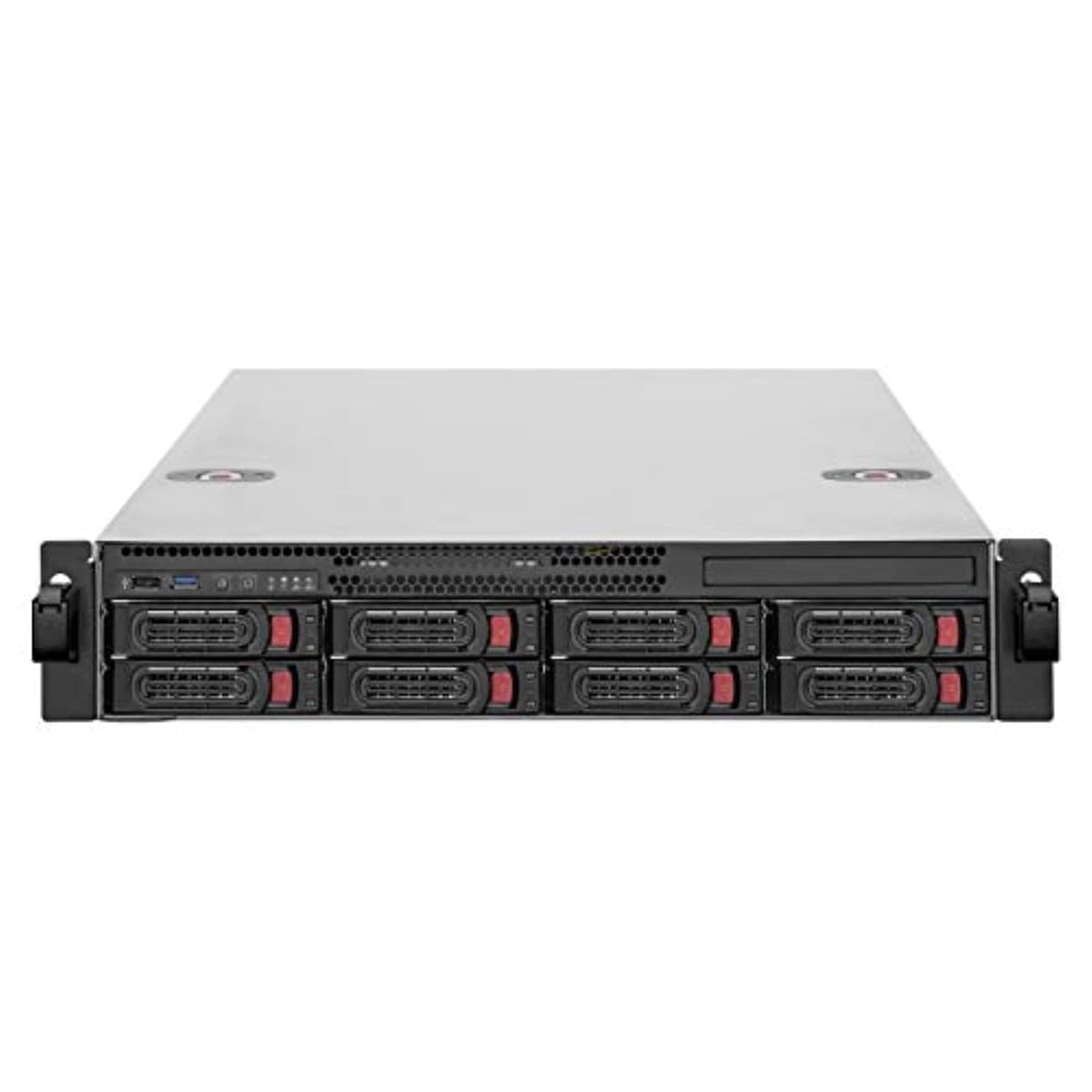 Silverstone Technology RM22-308 Silverstone chasis de almacenamiento rackmount 2U de 8 bahías para HDD/SSD 2.5" / 3.5" con interfaz Mini-SAS HD SFF-8643 12 Gb/s