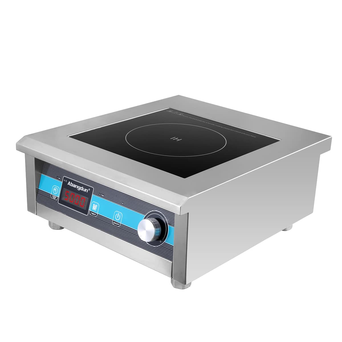 Abangdun Cocina de Inducción Comercial 5000W M-6838SD, Quemador Eléctrico Profesional con Temporizador