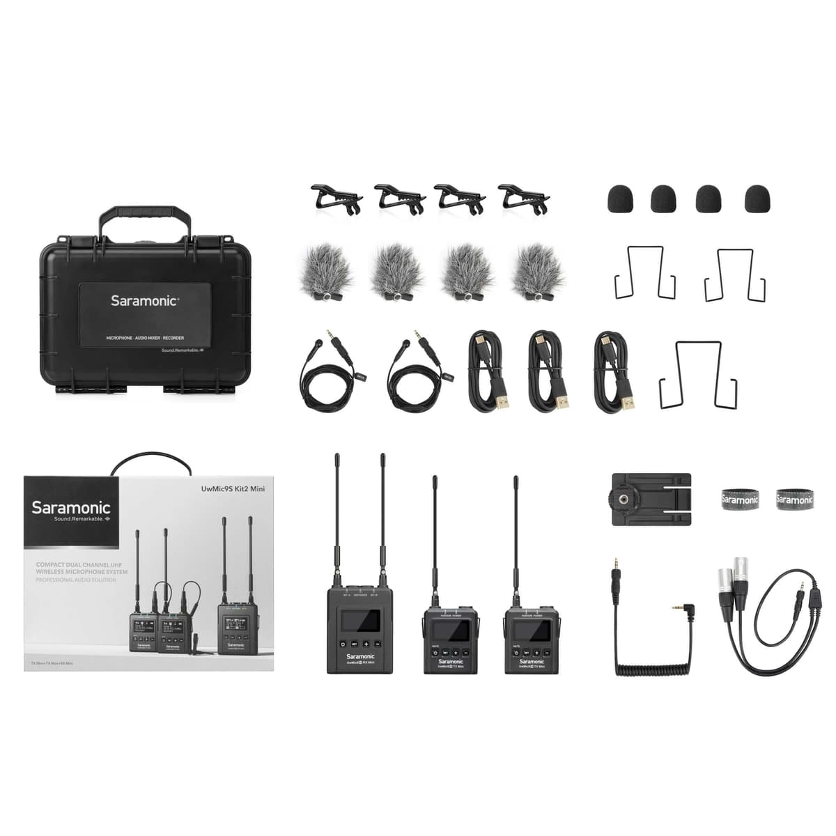 Saramonic UwMic9S Mini Kit 2 Sistema inalámbrico UHF lavalier para 2 personas BDLKULSDMINI4K