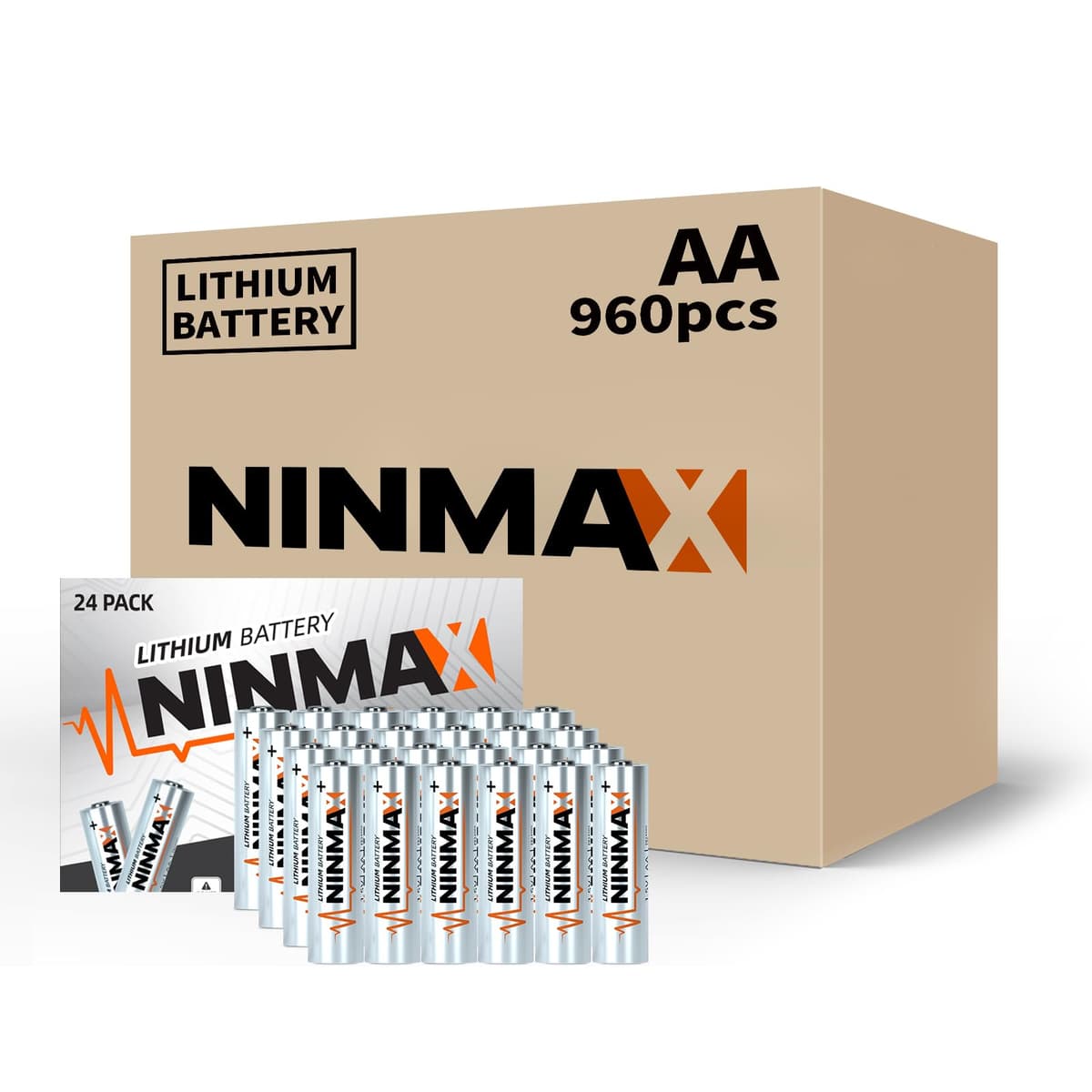 NINMAX AA Lithium 3500mAh 1.5V - 960 Pack (Non-Rechargeable)