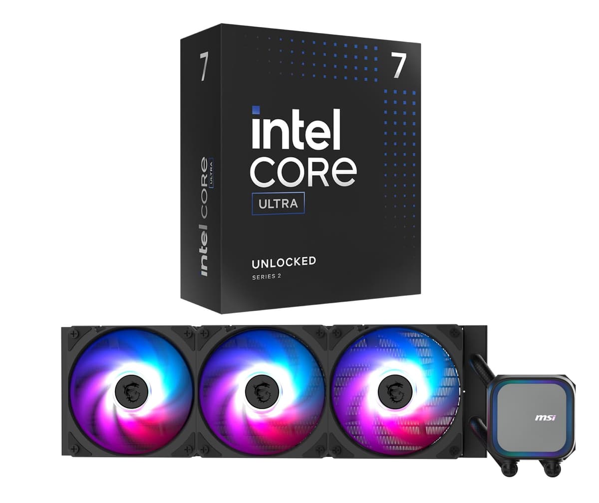 MICRO CENTER COMBO CPU AIO - Procesador de Escritorio Ultra 7 265K de 20 núcleos hasta 5.5 GHz con Enfriador Líquido para CPU MAG CORELIQUID A13 360, Negro 265KMAGA13AIO360