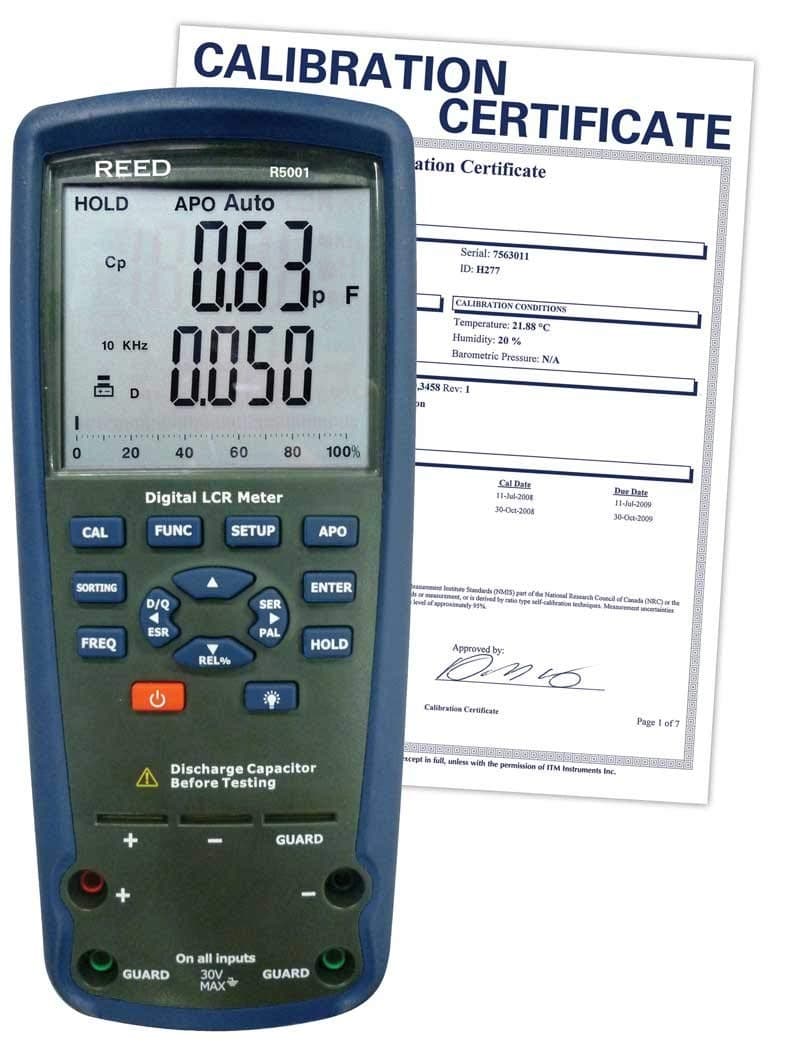 REED R5001-NIST Medidor LCR con Certificado de Calibración NIST