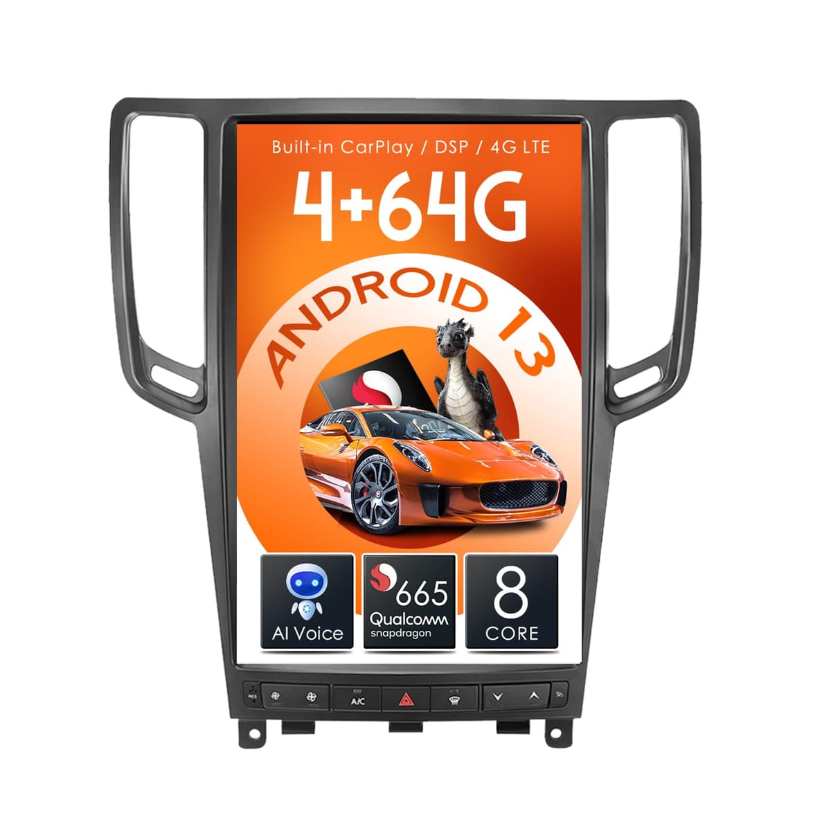 ZWNAV Radio Android 13 14.4" Vertical para Infiniti G35/G37/G25 2007-2013