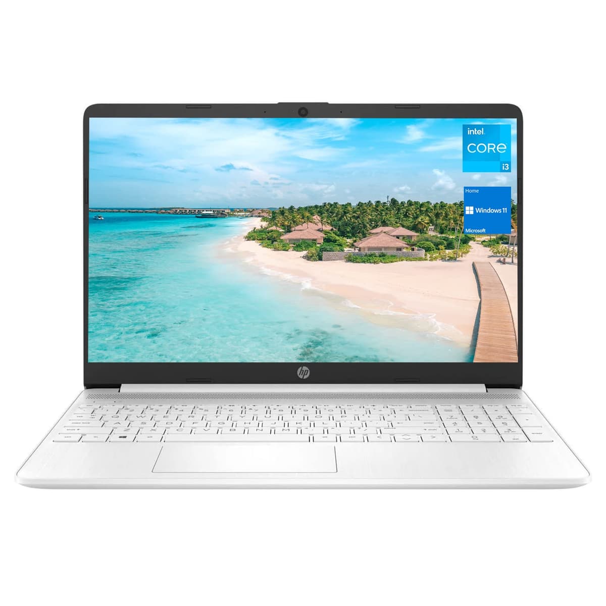 HP 15 Portátil, Pantalla HD 15.6", Procesador Intel Core i3-1115G4, 8GB RAM, SSD PCIe 256GB, Webcam, HDMI, Lector de Tarjetas SD, Wi-Fi, Windows 11 Home, Blanco Nieve