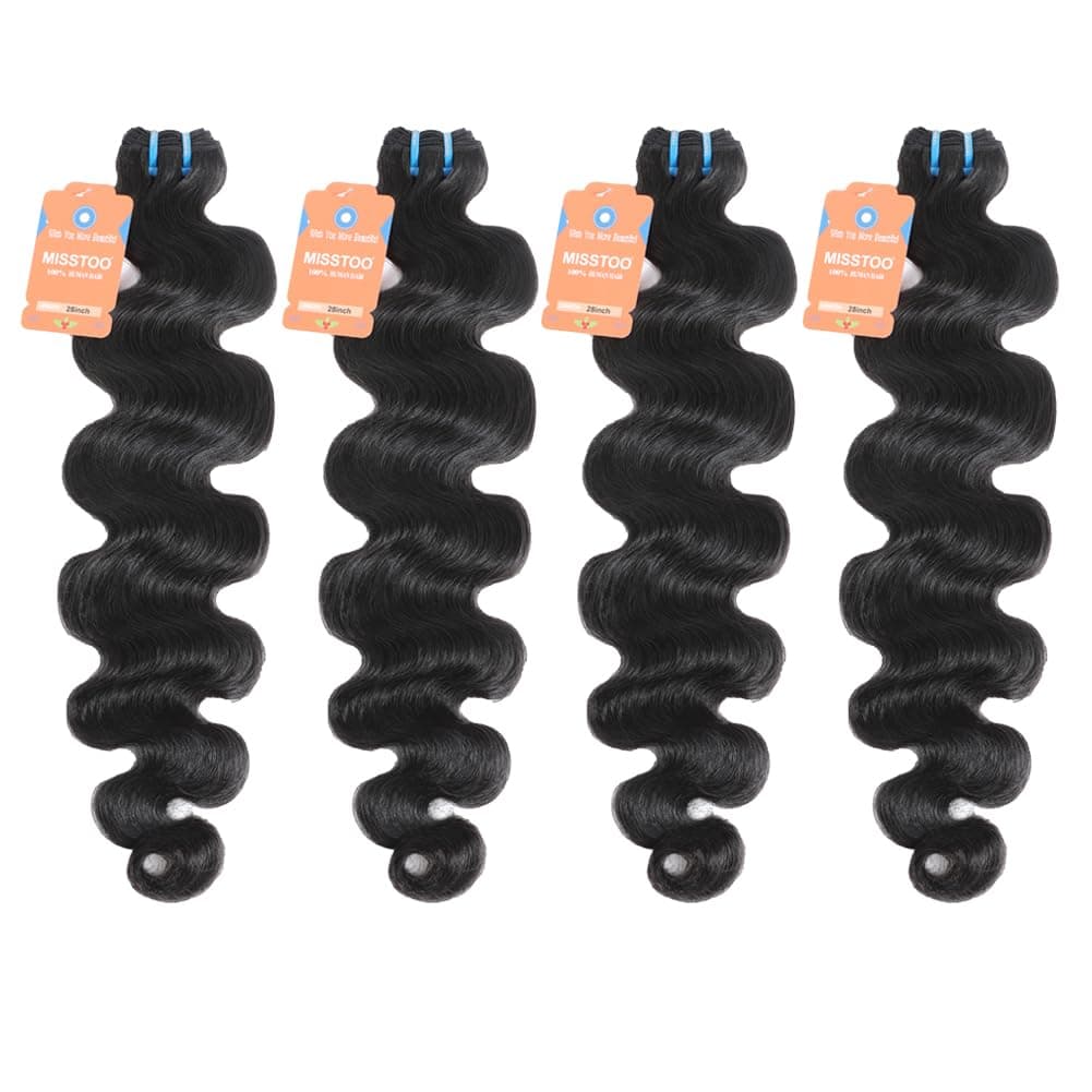 Misstoo Paquetes de cabello humano Cambodian Body Wave 4 bundles 28, ultra thin double drawn body wave bundles human hair 28 28 28 28