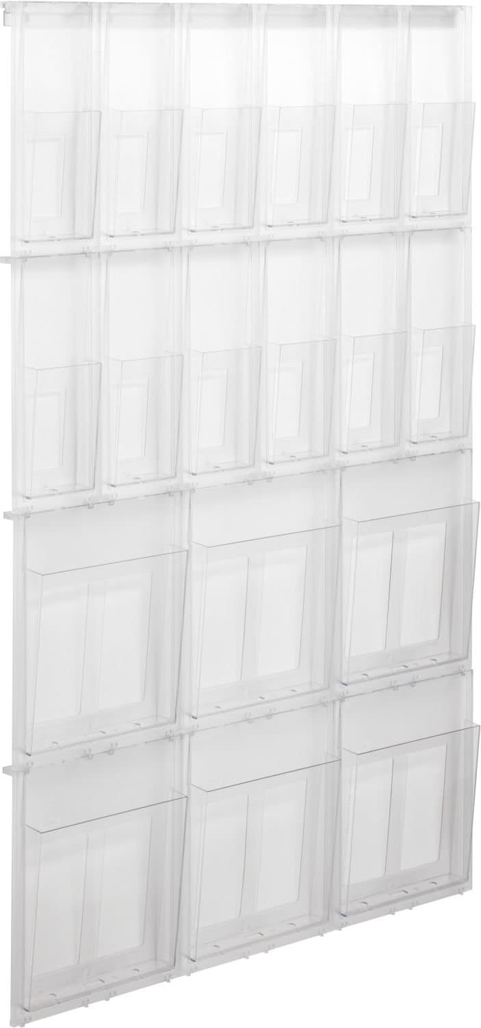 Helit Placativ Porta Folletos de Pared 18 Bolsillos - 6x A4 + 12x 1/3 A4 HEL09133