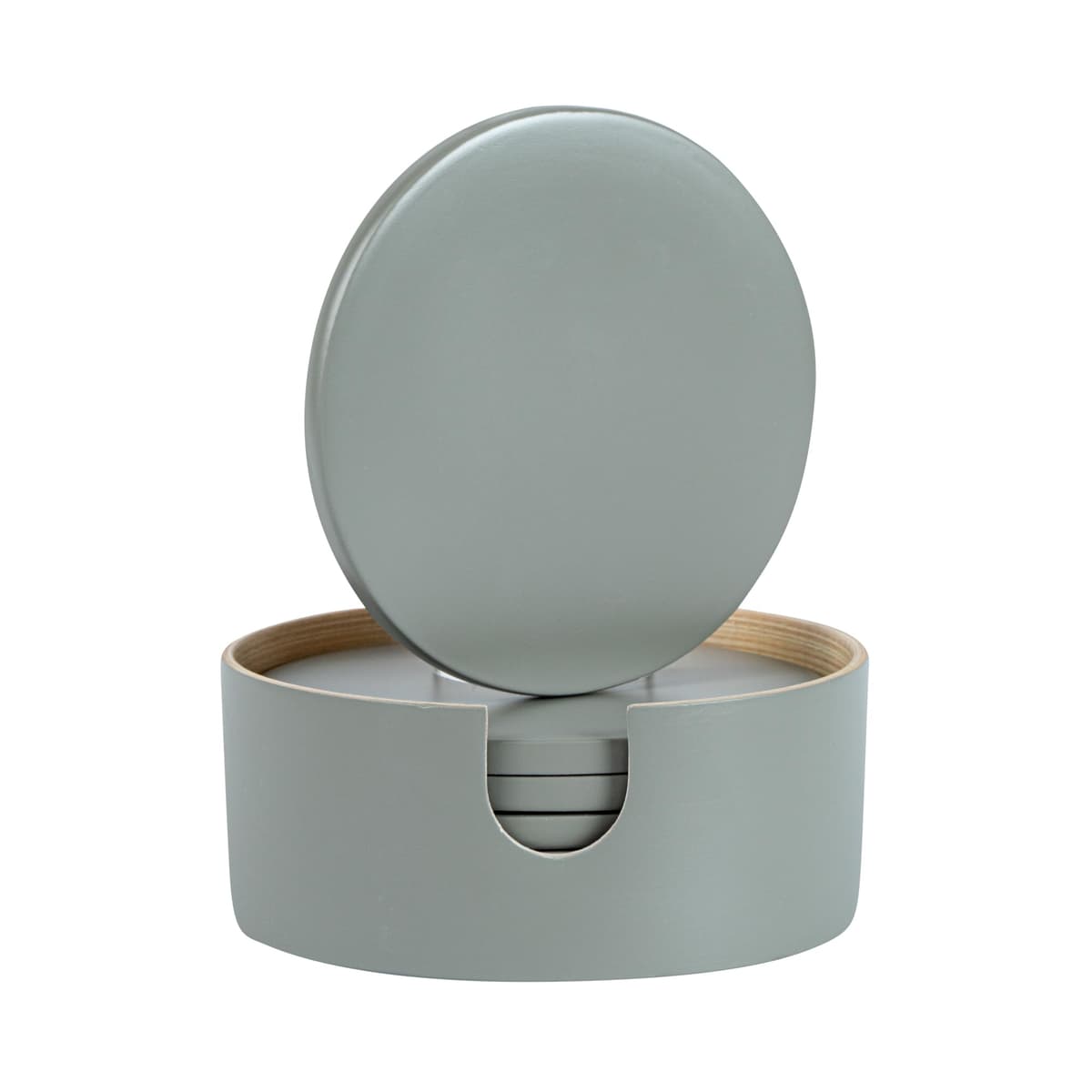 Restaurantware Bambuddha - Juego de posavasos de bambú 3.9 in con soporte, 30 sets, color gris, 6 piezas por set RWB0652GR
