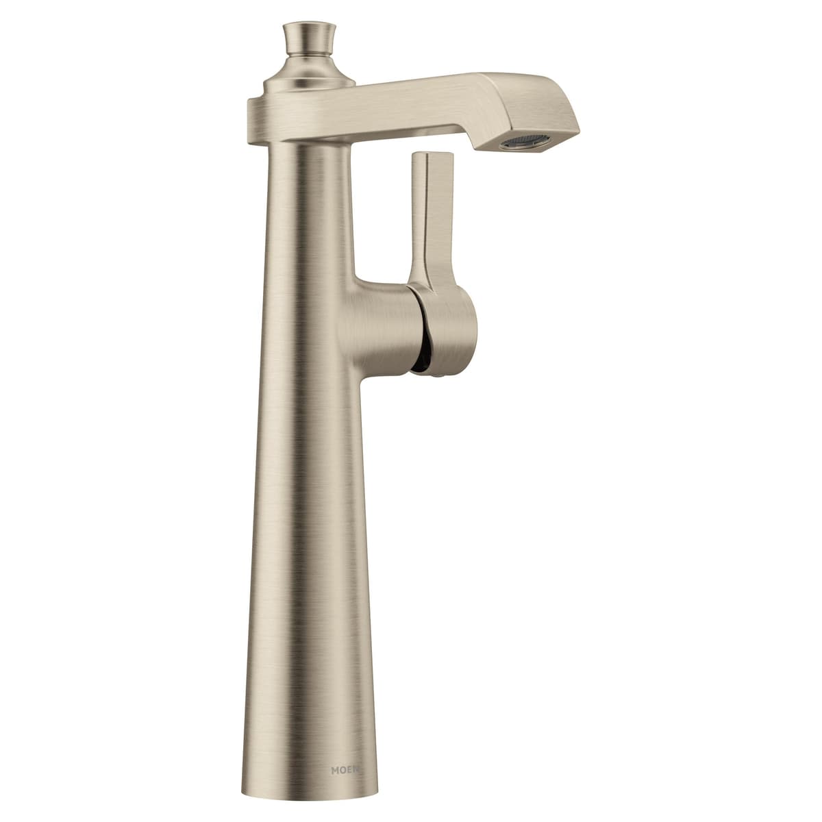Moen S6982BN Grifo de baño para lavabo tipo vessel de un solo agujero y una manija, níquel cepillado