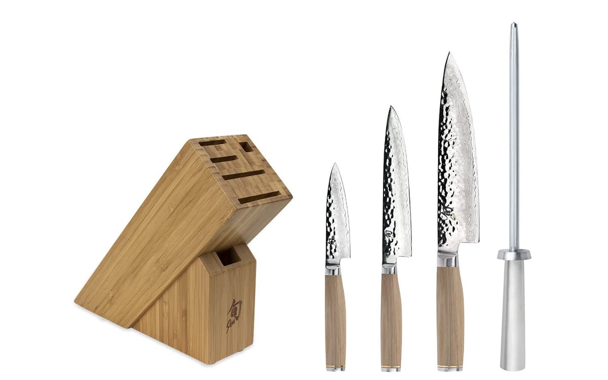 Shun Premier Blonde Set de Inicio 5 Piezas con Bloque de Bambú TDMS0540W