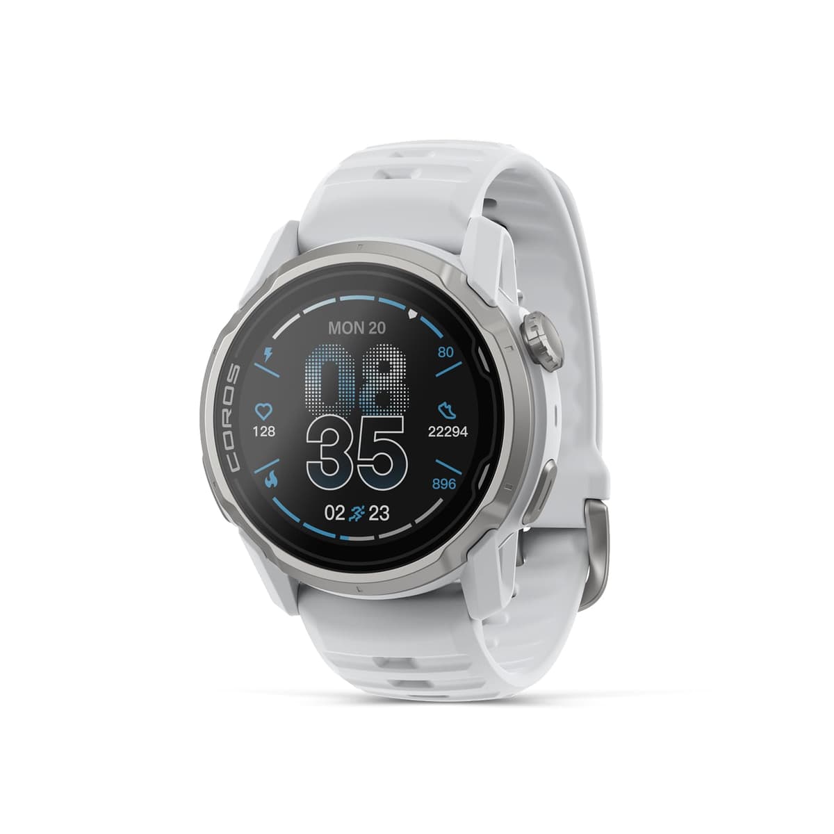 COROS APEX 4 (42 mm) Reloj 1.2" MIP Touchscreen, Mapas globales con navegación giro a giro, 34 días de batería, Pines de voz y llamadas manos libres, para correr, esquí y escalada - Blanco