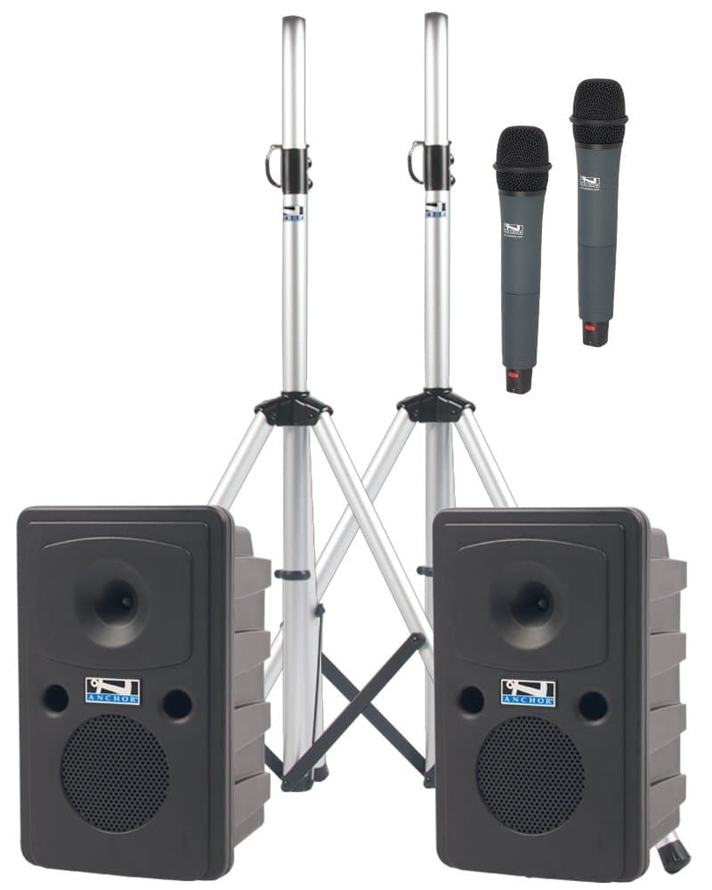 Anchor Audio Go Getter Deluxe AIR Package Dual con altavoz inalámbrico companion y dos micrófonos inalámbricos GG-DPDUAL-AIR