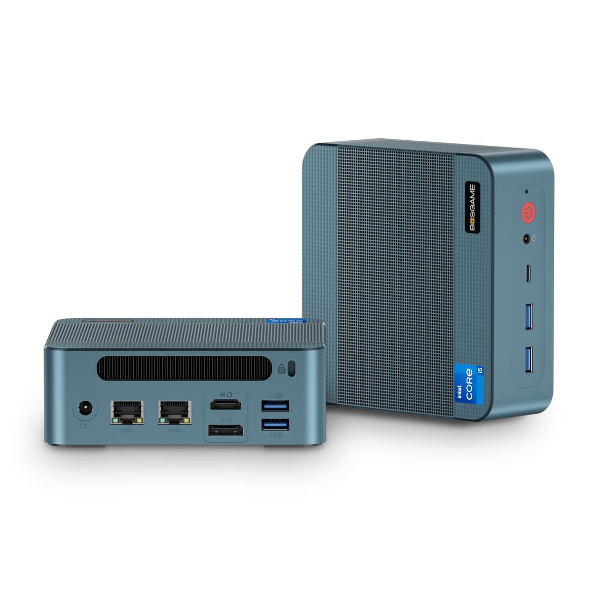 BOSGAME P2 Mini PC Intel i5-12450H (12ª Gen, 8 núcleos) | 16GB DDR4 512GB NVMe SSD | Triple pantalla 4K (HDMI/USB-C/DP) | Doble LAN 2.5G | Wi-Fi 6 y BT 5.2 | Win 11 Pro | Escritorio compacto para oficina y HTPC