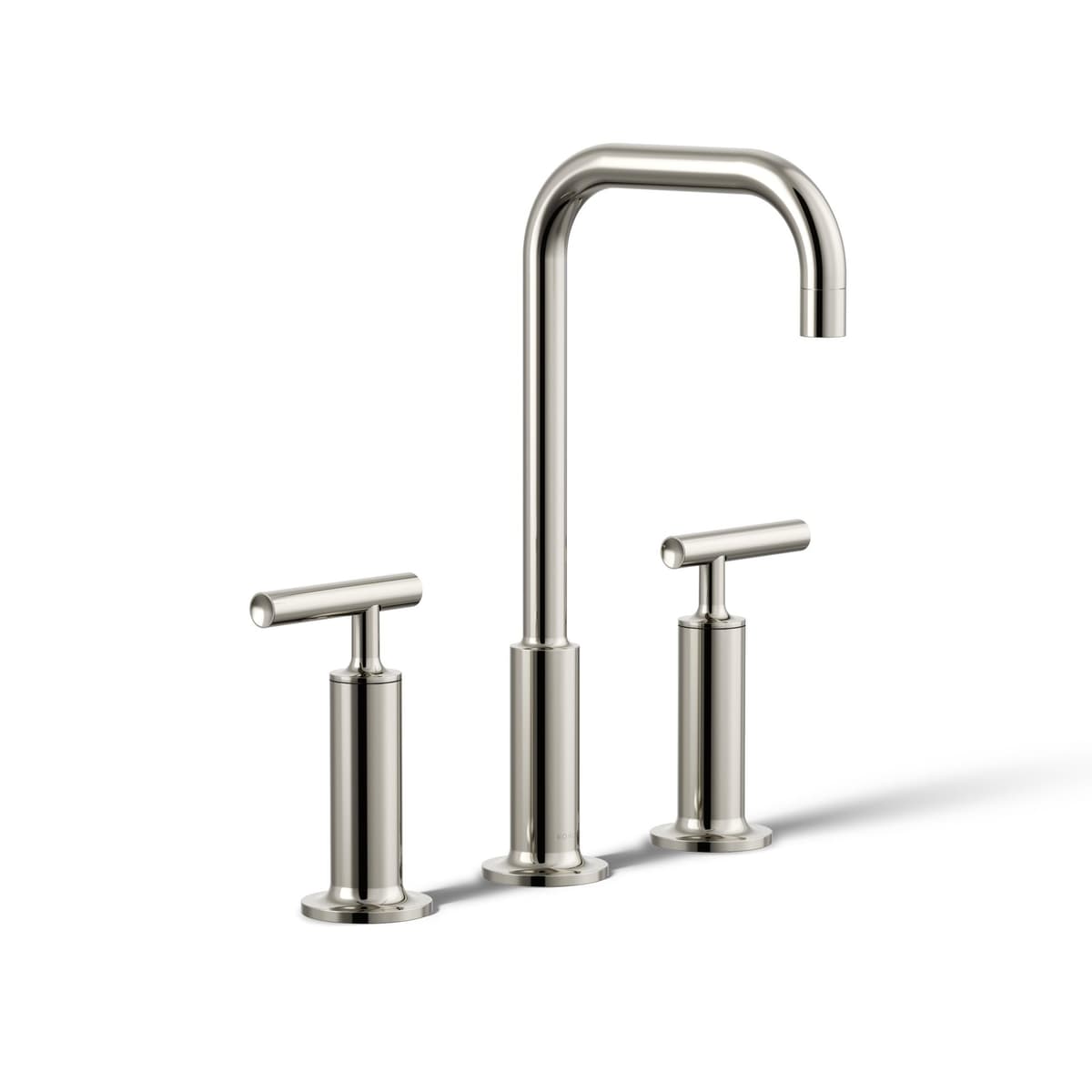KOHLER K-14408-4-SN Purist Grifería de Lavabo Widespread, Manijas Altas y Pico Alto, 1.2 GPM, Nickel Pulido