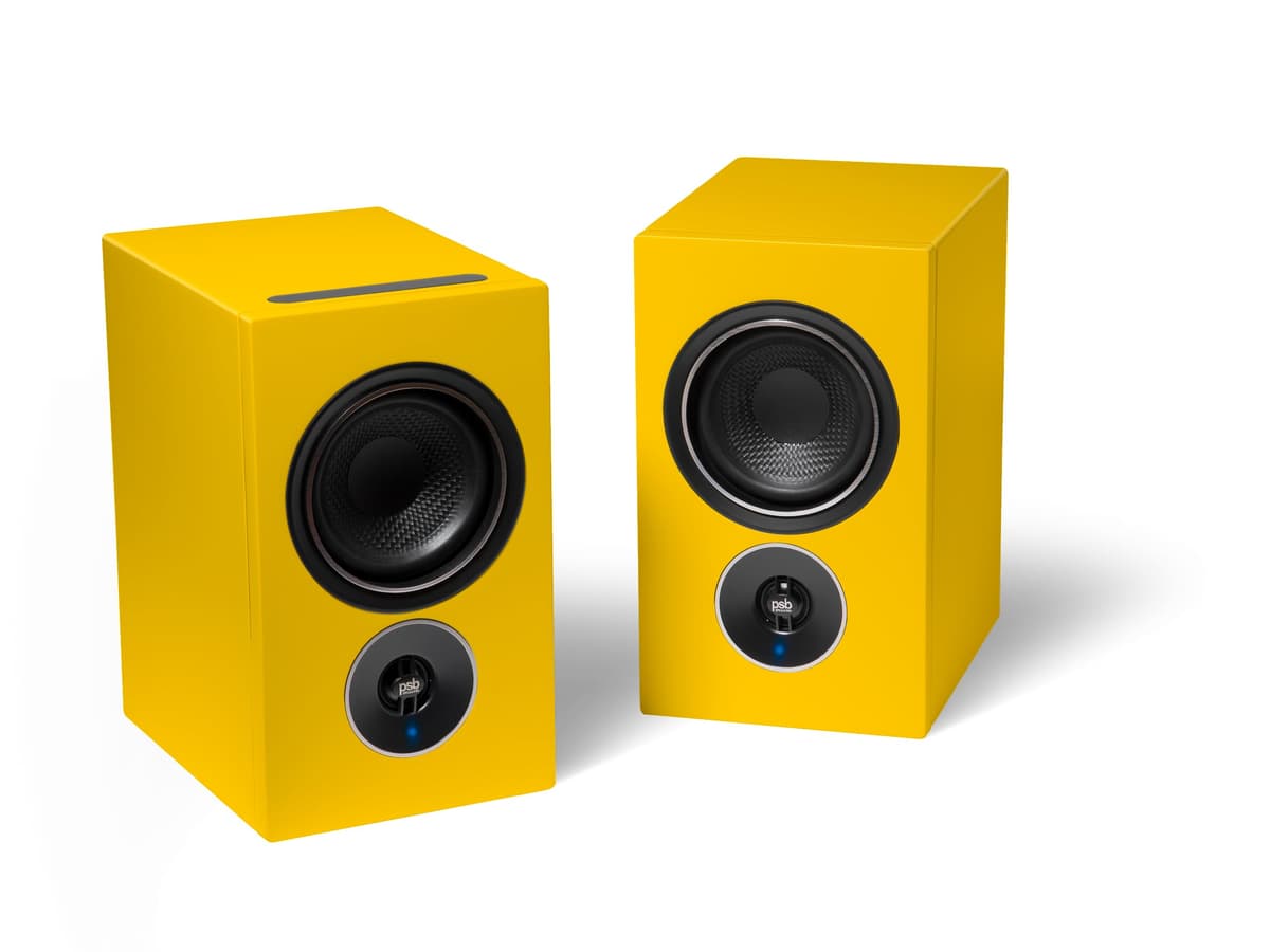 PSB Alpha iQ - Parlantes activos con BluOS (Tangerine Yellow) T2i
