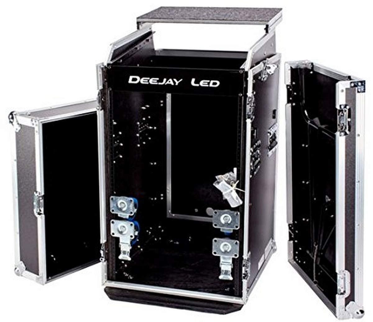 DEEJAY LED TBH11M16UCTLT Flight Case para Equipo DJ 11U con Repisa y Ruedas