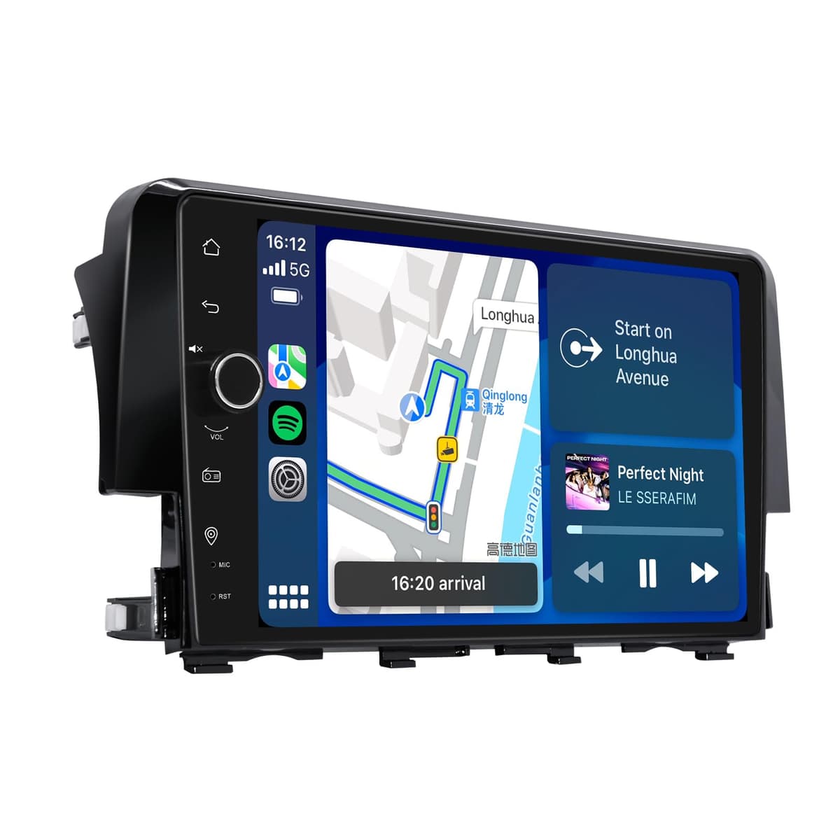 Radio para auto JOYING para Honda Civic 2016-2021 Android 13 Estéreo para automóvil de 9 pulgadas con CarPlay y Android Auto, Mirror Link, GPS, Bluetooth 5.0, perilla de volumen (JY-HT145N4)