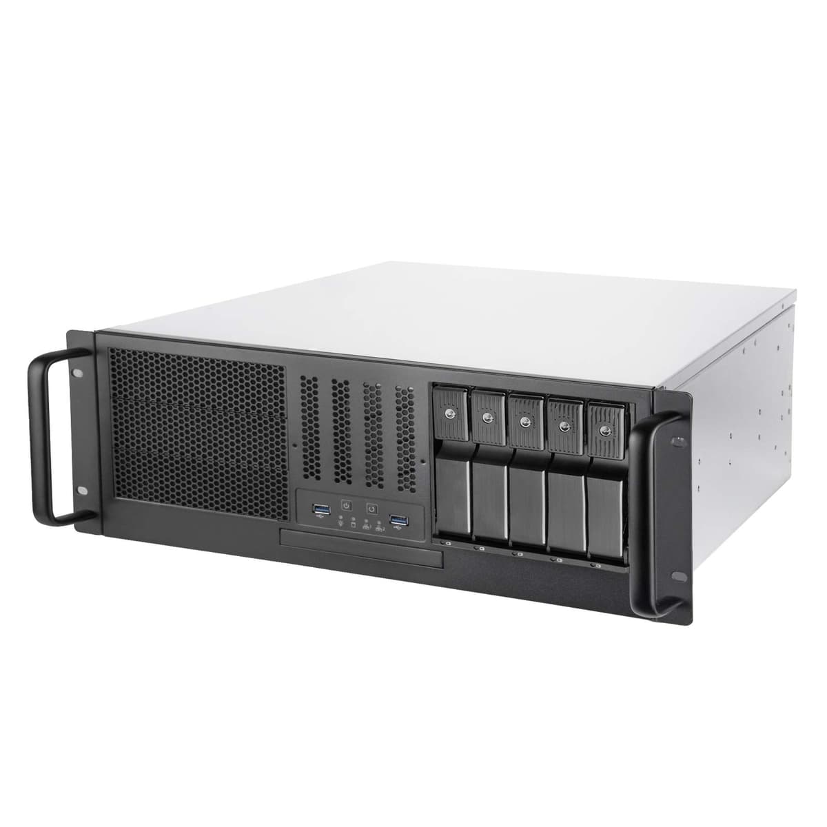 SilverStone Technology RM41-H08 Caja para servidor en rack 4U con 5 bahías extraíbles de 3.5" y 3 bahías de 5.25" con USB 3.1 Gen 1 RM41-H08-x