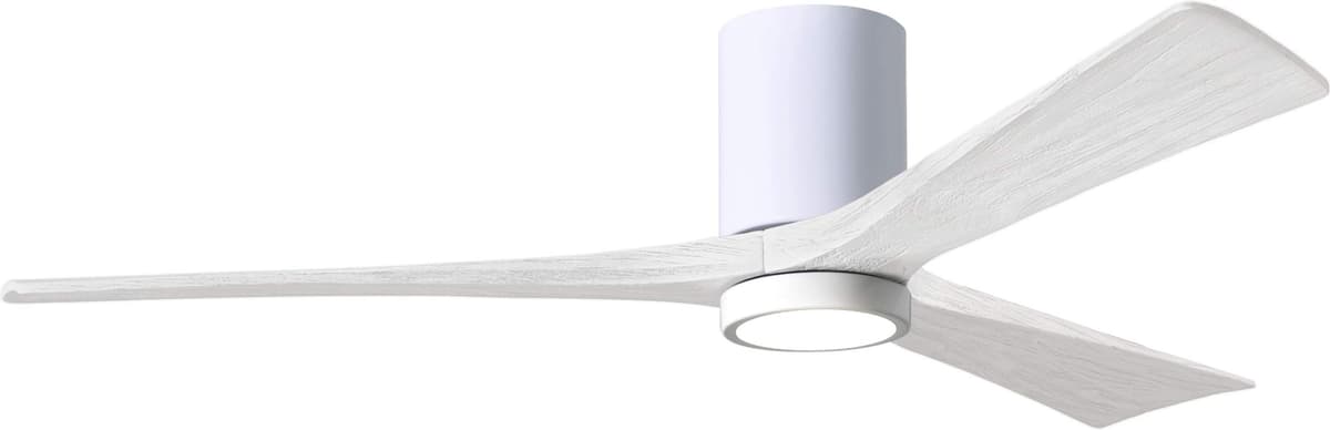 Matthews IR3HLK-WH-MWH-60 Irene Ventilador de Techo Empotrado 60" con Luz 5CCT, Control Remoto y de Pared, Motor DC Silencioso, 3 Aspas de Madera