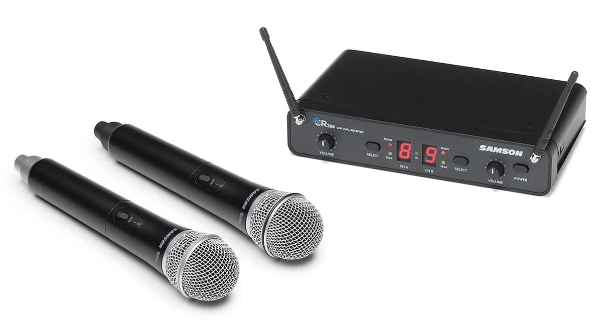 Samson Concert 288 Handheld Wireless Dual-Channel System con 2 Micrófonos SWC288HQ6-I