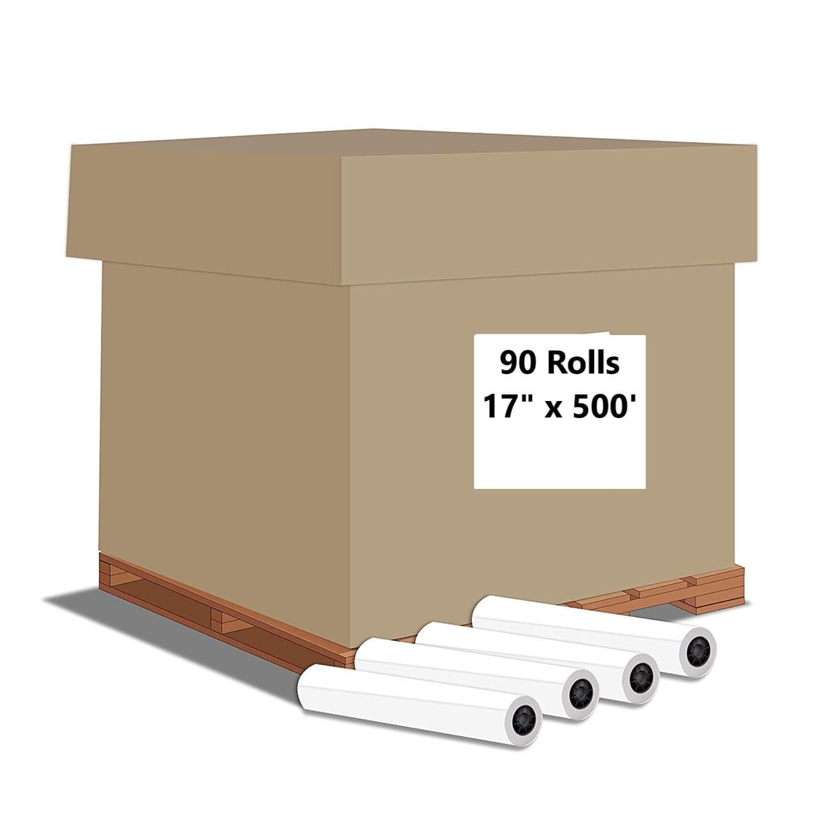 Alliance Rollos Papel Formato Ancho Bond Ingeniería 20lb - 17 in x 500 ft (90 Rollos, Núcleo 3" ) 17500