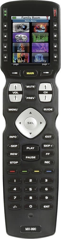 Control remoto universal MX-990 Control completo IR/RF con pantalla LCD a color, negro (MX990)
