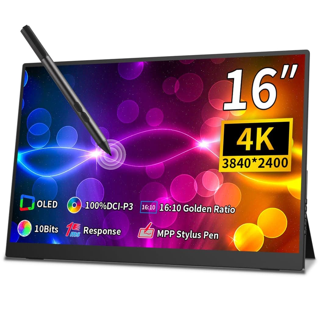 Magedok PI-X9 16" Monitor portátil OLED 4K táctil, 3840×2400,100% P3, soporte MPP/USI, 1ms, VESA integrado