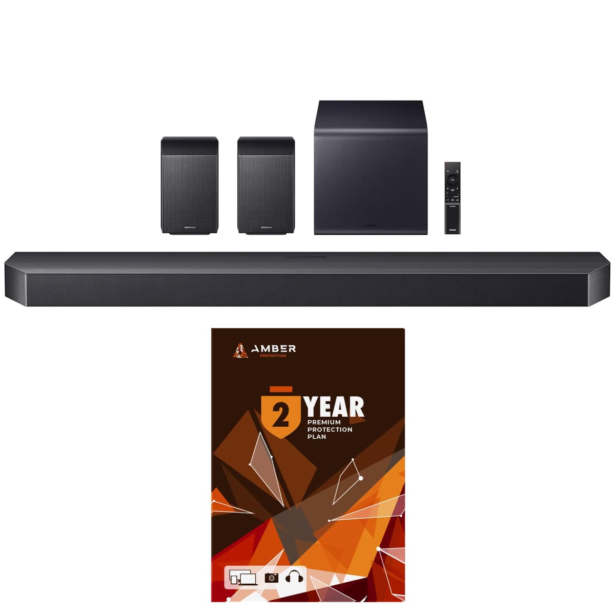 Samsung HW-Q990F Soundbar Q Series 11.1.4Ch con Subwoofer y Traseros + Plan Amber 2 Años (2025) BNDL_HWQ990F-WRTY2-AMBER-SC