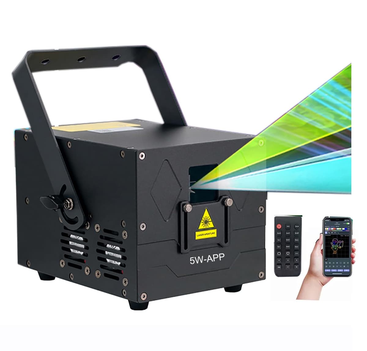 Wonsung Efecto de escenario RGB 5W con animaciones - DMX/APP, IP65, para fiestas y eventos 5W1